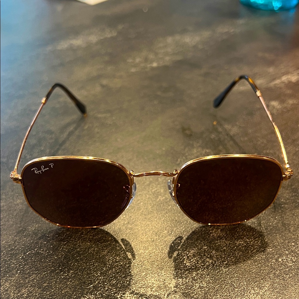 Ray-Ban Hexagonal Rose Gold Sunglasses